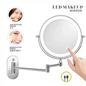 8 inch Makeup Mirror Chrome 3x/5x/7x/10x Magnifying