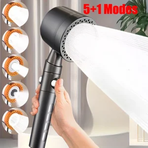 5 Modes Spray Water Saving Shower Head ABS Handheld