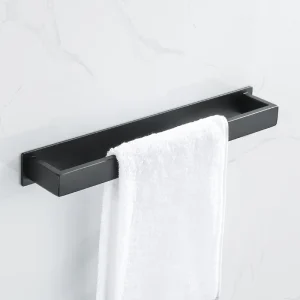 Black Stainless Steel Towel Holder No Drill Wall